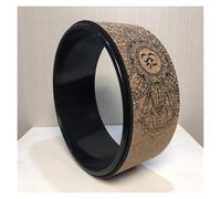 ADTUIUG Aro de Yoga, TPE Profesional de Madera del círculo Pilates Que Adelgaza el Entrenamiento la Espalda Ejercicio Gimnasio Yoga(Black Mandala)