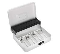 ADTUIUG Caja registradora de supermercado, Caja de Dinero Metal, Cerradura Segura Grande, Organizador Ahorro, Efectivo con combinación(Bianco)