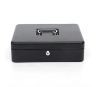 ADTUIUG Caja registradora de supermercado, Caja Fuerte Grande de Acero con Llave, Organizador Ahorro Dinero Metal, Caja Seguridad for Efectivo(25x20x9cm)