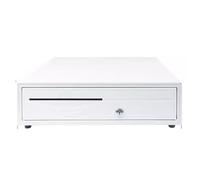 ADTUIUG Caja registradora de supermercado, Cajón Abierto de la Caja registradora con Empuje Manual y Compartimento extraíble for Monedas(Bianco)
