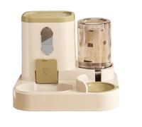 ADTUIUG Comedero para Mascotas, Comedero y dispensador de Agua automático for Gatos - Auto Food and Bowl(Beige)