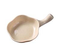 ADTUIUG Vasito para salsas, Cuenco for condimentos, plato pequeño con mango, for salsa, vinagre, 4 Uds(Beige)