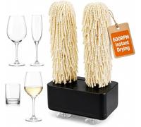 Adtzpc Pulidora De Cristalería Doméstica, Pulidora Eléctrica Giratoria para Copas De Vino, Secado Instantáneo A 600 RPM, para Bares, Restaurantes Y Cocinas. Black