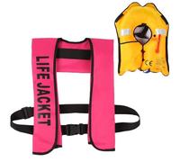 Adult Automatic Inflatable Surfing Vest for Water Sports Reliable and Comfortable Surfing Vest for Boating, Fishing, Kayaking, Paddling Features Adjustable Straps, Lightweight(Rose Red)