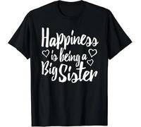 Adult Big Sister Shirt Happiness is Being a Big Sister Unisex T-Shirt Black 3XL