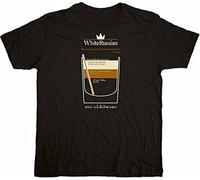Adult Black Comedy Movie The Big Lebowski White Russian Cocktail T-T-Shirts Hemden tee Black(XX-Large)