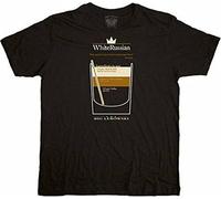 Adult Black Comedy Movie The Big Lebowski White Russian Cocktail White Yellow Black Red Mens Women t T-Shirts Hemdens männer Schwarz 100% Cotton tee(Small)