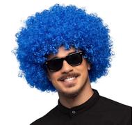 Adult blue afro disco wig (peluca) , color/modelo surtido
