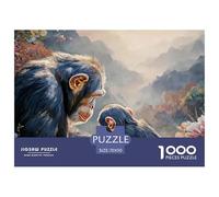 Adult Chimpanzee and Baby 1000 Stück Ökopapier Puzzle Monkey Lebendige Bilder Familienspiel Puzzles Als Wohnaccessoires 70x50cm/1000pcs