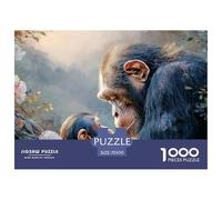 Adult Chimpanzee and Baby 1000 Stück Premium-Karton Puzzle Chimpanzee Lebendige Bilder Kreatives Spiel Puzzles Als Wohnaccessoires 70x50cm/1000pcs