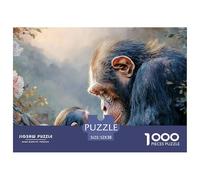 Adult Chimpanzee and Baby 1000 Stück Stabiler Karton Puzzle Chimpanzee Stressabbau Kreatives Spiel Puzzles Für Erwachsene Und Kinder 52x38cm/1000pcs