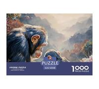 Adult Chimpanzee and Baby 1000 Stück Stabiler Karton Puzzle Monkey Lebendige Bilder Kreatives Spiel Puzzles Als Wohnaccessoires 52x38cm/1000pcs