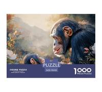 Adult Chimpanzee with Its Baby 1000 Pcs Stabiler Karton Puzzle Monkey Stressabbau Kreatives Spiel Puzzles Für Erwachsene Und Kinder 70x50cm/1000pcs