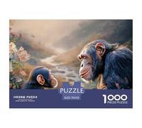 Adult Chimpanzee with Its Baby 1000 Stück Ökopapier Puzzle Monkey Lebendige Bilder Familienspiel Puzzles Für Erwachsene Und Kinder 70x50cm/1000pcs