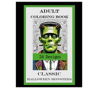Adult Coloring Book Classic Halloween Monsters