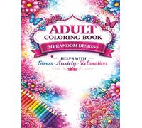 Adult Coloring Book for Stress Relief, 30 Relaxing Designs, Easy Mandala & Simple Patterns, Anxiety Relief Coloring Book for Adults