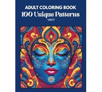 Adult coloring Book with 100 unique patterns: Relaxing Adult coloring book with human face and animal prints