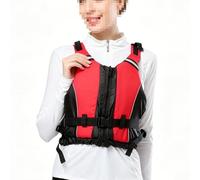 Adult Fishing Kayaking Vest High Buoyancy Adjustable Safety Strap Water Sports Swimming Boating Surfing Canoeing Rafting Paddle Outdoor Safety Gear Neoprene Flotation Aid Vest(Red,Large-X-Large)