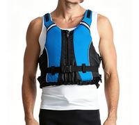 Adult Fishing Kayaking Vest Snorkel Portable Adjustable Safety Buckle Paddle Board Surfing Water Sports Swimming Boating Canoeing Outdoor Safety Gear High Buoyancy Flotation(Blue,Large-X-Large)