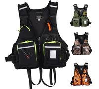 Adult Fishing Swimming Vest Safety, Thickened Buoyancy Aid Swim Vest with Multi-Pockets for Men Women Swimming Kayaking Boating Surfing Paddle Boarding Water Sports(Black)