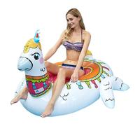 Adult Floats, Alpaca Pool Inflatable Raft, 150 x 130 x 104 cm/59,06 x 51,18 x 40,94 inches Floating Lounge Chair Toy with Fun Design for Swimming, Lake, Beach, Summer Outdoor Party
