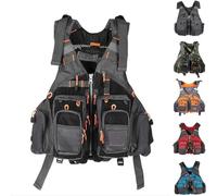 Adult Fly Fishing Kayaking Vest Portable Swim Vest Multi Pockets Sailing Fishing Paddle Board Water Sports Swimming Boating Surfing Canoeing Outdoor Safety Gear High Buoyancy(Black)