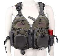 Adult Fly Fishing Swimming Vest, Safety Swim Vest for Boating Kayaking Sailing Floating Water Sports, Breathable Backpack Style with Adjustable Straps for Men Women(Military Green-1,Without Foam)