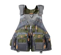 Adult Fly Fishing Swimming Vest, Safety Swim Vest for Boating Kayaking Sailing Floating Water Sports, Breathable Backpack Style with Adjustable Straps for Men Women(Army Green,Without Foam)