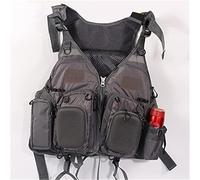 Adult Fly Fishing Swimming Vest, Safety Swim Vest for Boating Kayaking Sailing Floating Water Sports, Breathable Backpack Style with Adjustable Straps for Men Women(Charcoal,with Foam)