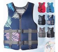 Adult High Buoyancy Kayaking Vest Adjustable Safety Buckle Boat Pool Beach Water Sports Swimming Fishing Surfing Canoeing Rafting Outdoor Safety Gear Neoprene Flotation Aid(Blue B,M)