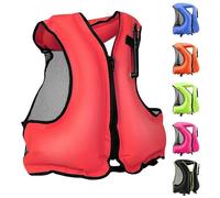 Adult Inflatable Float Jacket Portable Lightweight Surfing Kayaking Water Sports Swimming Boating Fishing Canoeing Rafting Outdoor Safety Gear High Buoyancy Flotation Aid Vest(Red,Large-X-Large)