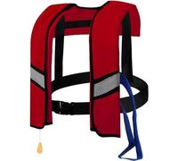Adult Inflatable Kayaking Vest Adjustable Paddle Boarding Water Sports Swimming Boating Surfing Fishing Canoeing Rafting Outdoor Safety Gear High Buoyancy Comfort Flotation Aid(Red)
