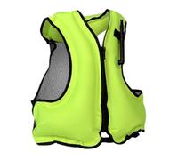 Adult Inflatable Kayaking Vest Bright Color Comfortable Water Sports Pool Beach Kayaking Boating Fishing Snorkeling Swimming Outdoor Safety Gear High Buoyancy Flotation(01-Light Green)