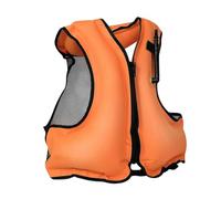 Adult Inflatable Kayaking Vest Bright Color Comfortable Water Sports Pool Beach Kayaking Boating Fishing Snorkeling Swimming Outdoor Safety Gear High Buoyancy Flotation(01-Orange)