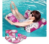 Adult Inflatable Pool Float Chair, Maple Leaf Pattern Water Floating Hammock Mat, Inflatable Water Lounge Chair Raft, Summer Beach Party Waters Entertainment Float Toy