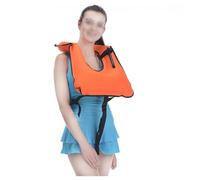 Adult Inflatable Surfing Vest, Portable High Buoyancy Safety Equipment for Kayaking, Paddle Boarding, Swimming, Water Sports, Adjustable Comfortable Flotation Gear for Men Women(Orange)