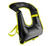 Adult Inflatable Surfing Vest, Portable High Buoyancy Safety Equipment for Kayaking, Paddle Boarding, Swimming, Water Sports, Adjustable Comfortable Flotation Gear for Men Women(Black)
