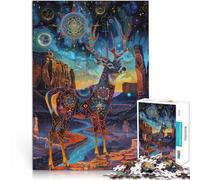 Adult Jigsaw Puzzle 1000 Pieces “Fantasy Deer~” Made of Cardboard，for Age 14+ Challenging To Complete But Fun and Humorous Difficult Hard Gifts for Women Men 。Size：38x52cm/14.96x20.47inch