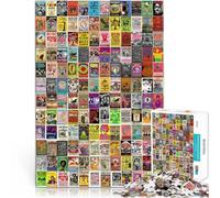 Adult Jigsaw Puzzles 1000 Pieces Psychedelic Color Splicing Poster Made of Cardboard，Suitable for People Aged 14 and Above for Home Decoration Interesting Stress Reduction Gifts。Size：50x75cm