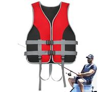 Adult Kayaking Vest Oxford Cloth Lightweight Water Sports Swimming Boating Surfing Fishing Wakeboarding Canoeing Rafting Outdoor Safety Gear High Buoyancy Flotation Aid Vest(Red,XL)