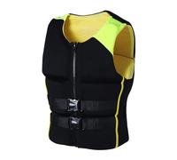 Adult Kayaking Vest Swim Flotation Buoyancy Adjustable Safety Straps Buckle Swimming Training Watersports Fishing Surfing Boating Outdoor Safety Gear Lightweight Water Aid(Yellow Black,XXL)
