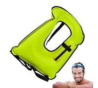 Adult Life Vest - Portable Inflatable Snorkeling Jacket | 220 Lbs Maximum Load, Lightweight Polyester Composite PVC, Foldable Swimming Aid For Beginners with Mesh Drying Bag