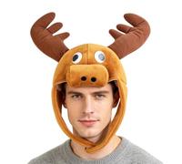 Adult Moose Hat, 3D Plush Earflap Trapper With Thick Warm Design, Soft Cost