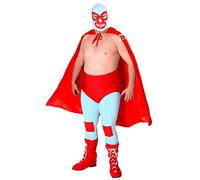 Adult Nacho Libre Fancy Dress Costume Mens, Ignacio Red Luchador Wrestler Mexican Halloween Outfit X-Large