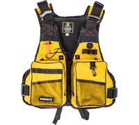 Adult Outdoor Fishing Swimming Vest Adjustable Buoyancy Aid Multi Pocket Safety Jacket Water Sports Boating Kayaking Swimming Surfing Canoeing Rafting Gear Lightweight Flotation(Yellow)