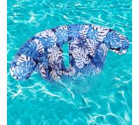 Adult Pool Float Lounger - XL Comfort | Ergonomic Inflatable Tanning Chair with Integrated Cup Holder and Headrest, Soft Fabric Cover, Durable Thick Vinyl; Perfect For Lake, Pool, and Summer Parties