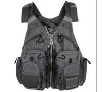 Adult Portable Fishing Kayaking Vest High Buoyancy Adjustable Belt Swimming Sailing Water Sports Boating Surfing Canoeing Rafting Outdoor Safety Gear Flotation Aid Vest(Gris)