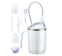 Adult Sippy Cup - Feeding Cup With Tube | PP Stainless Steel Silicone - spill resistant drinking aid with flexible tubing for milk juice soup, ideal for elderly disabled and limited mobility users