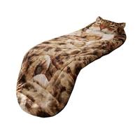 Adult Sleep Sack, Plush Cat Blanket, 68x31 Inches Large Relaxing Sack with Warm Lining, Fleece Sleeping Bag, Bedding Accessory with Easy Use, Home Office Kit for Winter Travel Dorm