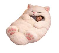 Adult Sleeping Bag - Cold Weather Sleeping Bags, Camping Blanket with Plush Lining, Lightweight Travel Sack with Carry Case, Portable Sleep Gear Cat Design for Indoor Bedroom Dorm Use